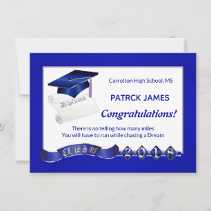 Invitation Morta &, diplôme, Royal blue Graduation Party