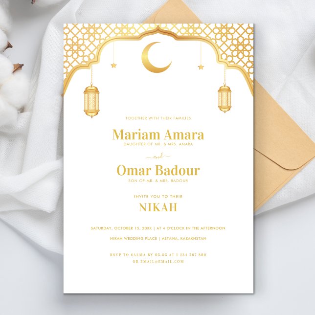 Invitation Mosquée minimaliste Nikah Wallimah Mariage islamiq (Créateur téléchargé)
