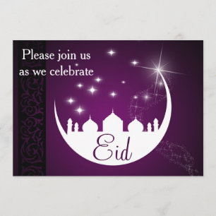 Invitation Mosquée Purple de l'Aïd Moubarak
