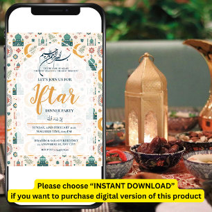 INVITATION MOSQUÉE RAMADAN KAREEM SOIRÉE IFTAR DINER MODIFIAB