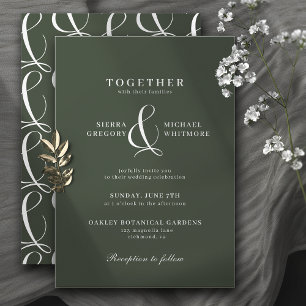 Invitation Moss verte de la forêt   Elégant mariage vintage m