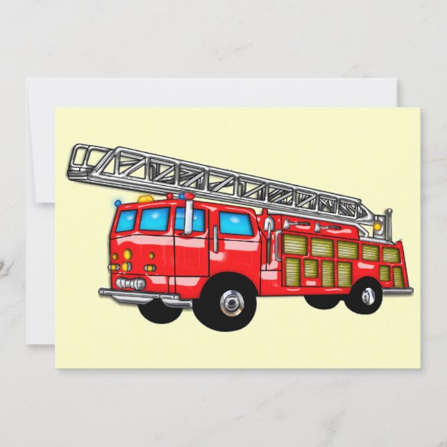 Invitation Moteur d'incendie à l'échelle (Devant)