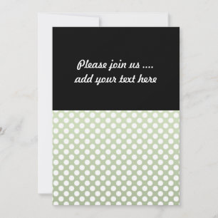 Invitation Motif à points gris vert et blanc Polka