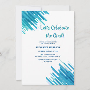 Invitation Motif Abstrait bleu