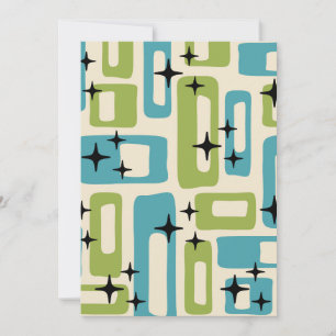 Invitation Motif Abstrait moderne rétro du milieu du siècle