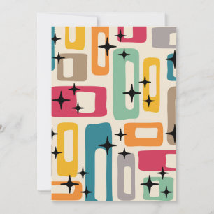 Invitation Motif Abstrait moderne rétro du milieu du siècle