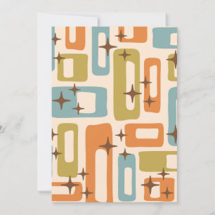 Invitation Motif Abstrait moderne rétro du milieu du siècle