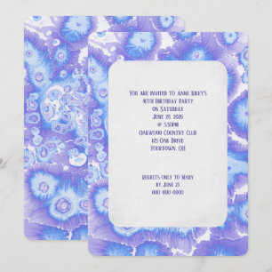 Invitation Motif abstrait violet et bleu