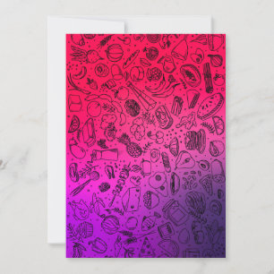 Invitation Motif alimentaire coloré Fruits Aliments Pancakes