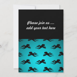 Invitation Motif amusant Octopus sur Bright Turquoise