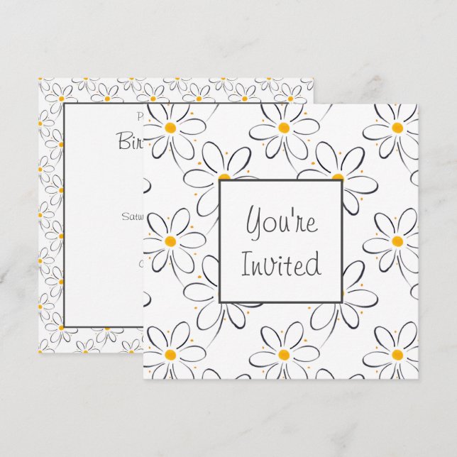 Invitation Motif blanc (Devant / Derrière)