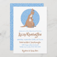 Motif bleu Baby shower Kangaroo