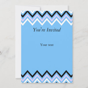 Invitation Motif Blue et Lilac Chevron