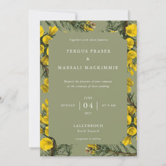 Invitation motif botanique d'ajonc