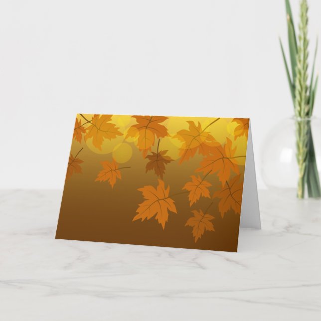 Invitation Motif d'automne avec feuilles d'érable tombantes e (Devant)