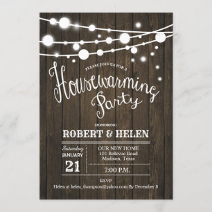 Invitation Motif de bois de la fête rustique du réchauffement