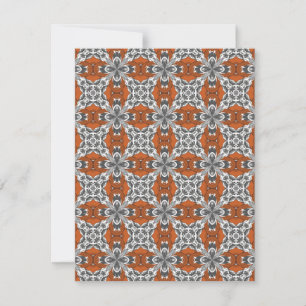 Invitation Motif de carrelage répétitif orange gris et blanc