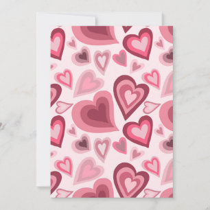 Invitation Motif de cœur superposé rose et rouge