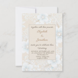 Invitation Motif de dentelle élégant de style français Mariag