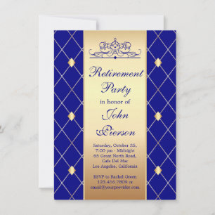 Invitation motif de diamant d'or sur le Parti de la retraite 