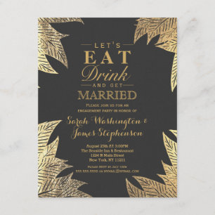 Invitation Motif de feuilles de papier peint à l'élégance raf