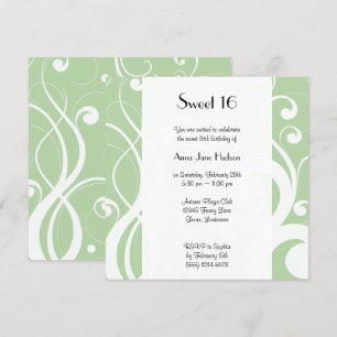Invitation Motif De Flacons, Motif À Balles, Vert, Doux 16