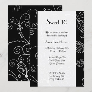 Invitation Motif De Flacons, Motif À Éperons, Tourbillonnant,