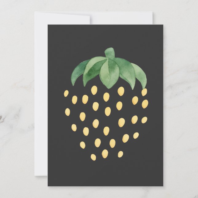 Invitation Motif de fraise dorée (Devant)