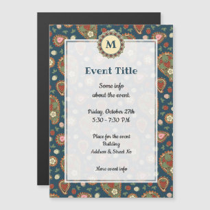 Invitation Motif de fraise Paisley