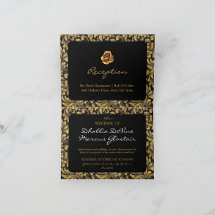 Invitation Motif de goth noir et or