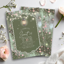 Motif de jardin enchanté Sweet 16 rose ID1163