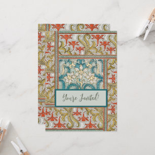 Invitation Motif de jonquille Art nouveau vintage Verneuil