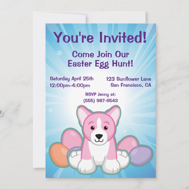 Invitation Motif de Lil Spring Corgi (Devant)