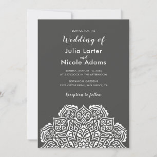 Invitation Motif de mandala géométrique classique pour mariag