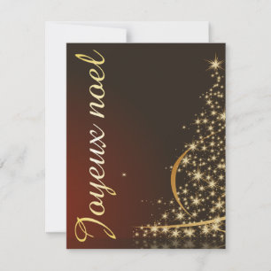 Invitation Motif de Noël rouge avec arbre de Noël doré