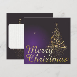 Invitation Motif de Noël violet foncé avec Noël doré