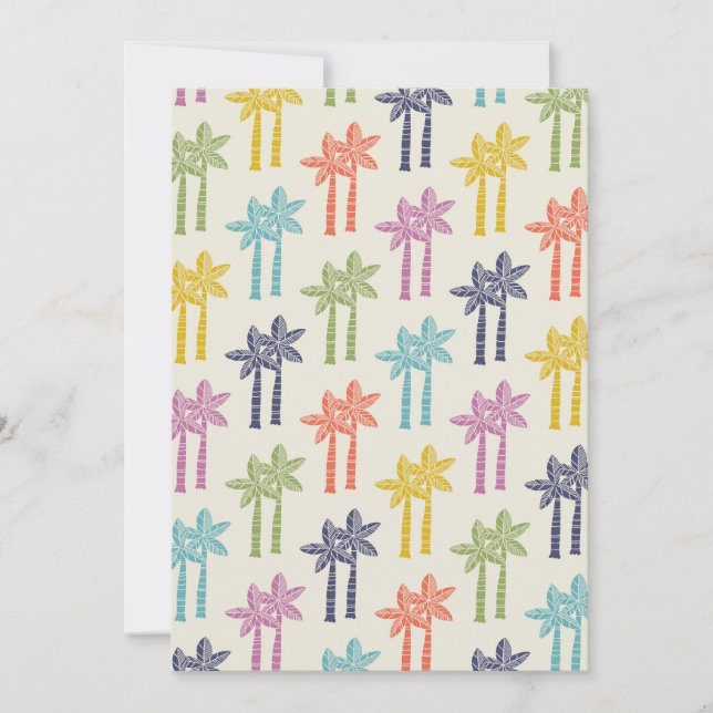 Invitation Motif de palmiers tropicaux colorés (Devant)