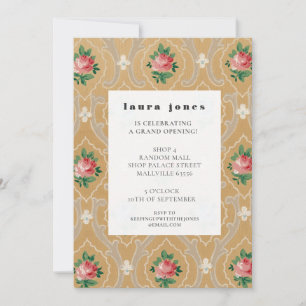 Invitation Motif de papier peint vintage pour fête de créateu