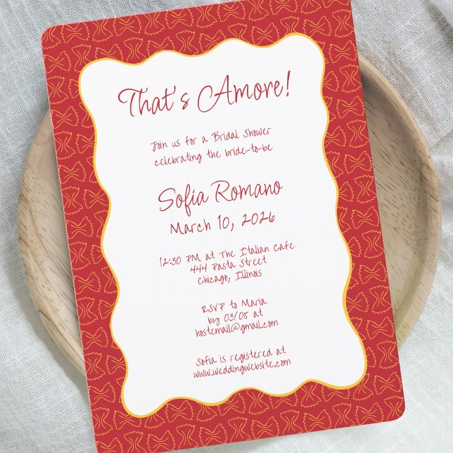 Invitation Motif de pâtes, c'est plus Fête des mariées italie (Créateur téléchargé)
