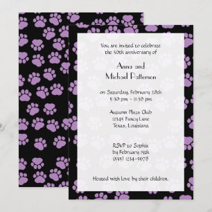 Invitation Motif De Pâtes, Pâtes Lilac, Pâtes De Chien, Anniv