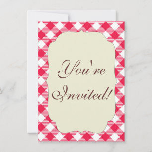 Invitation Motif de pays En vichy rouge classique