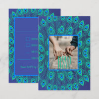 MOTIF DE PLUME D'OISEAU PAON STYLISÉ MODERNE BLEU