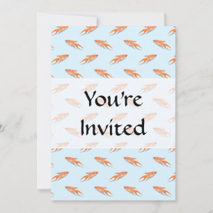 Invitation Motif de poisson paradisiaque sur Blue.