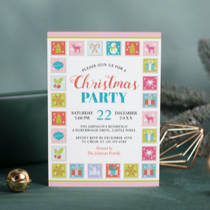 Invitation Motif de timbres de Noël