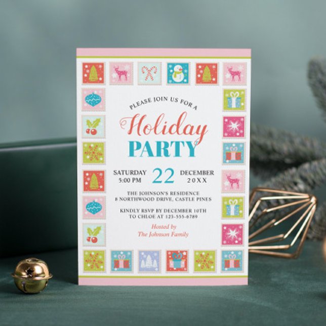 Invitation Motif de timbres de Noël (Créateur téléchargé)