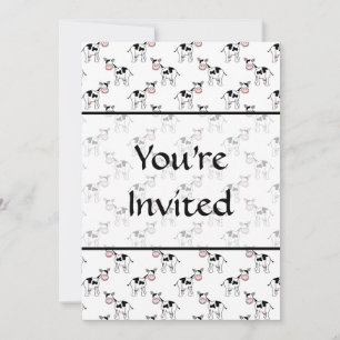 Invitation Motif de vache noir et blanc.