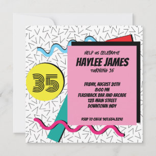 Invitation Motif des années 80 90 Moderne Retro Me