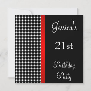 Invitation Motif des Dots Noirs et Blancs rouges