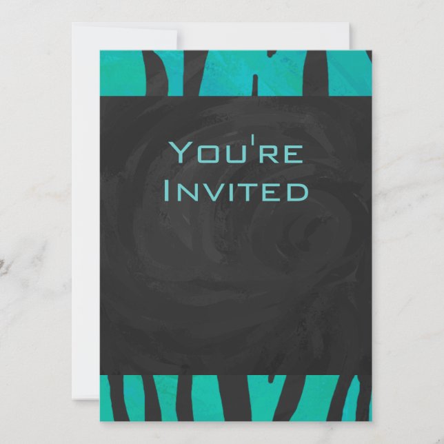 Invitation Motif d'impression Turquoise et noir de tigre de m (Devant)