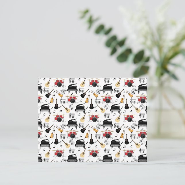 Invitation Motif d'instrument de musique (Debout devant)